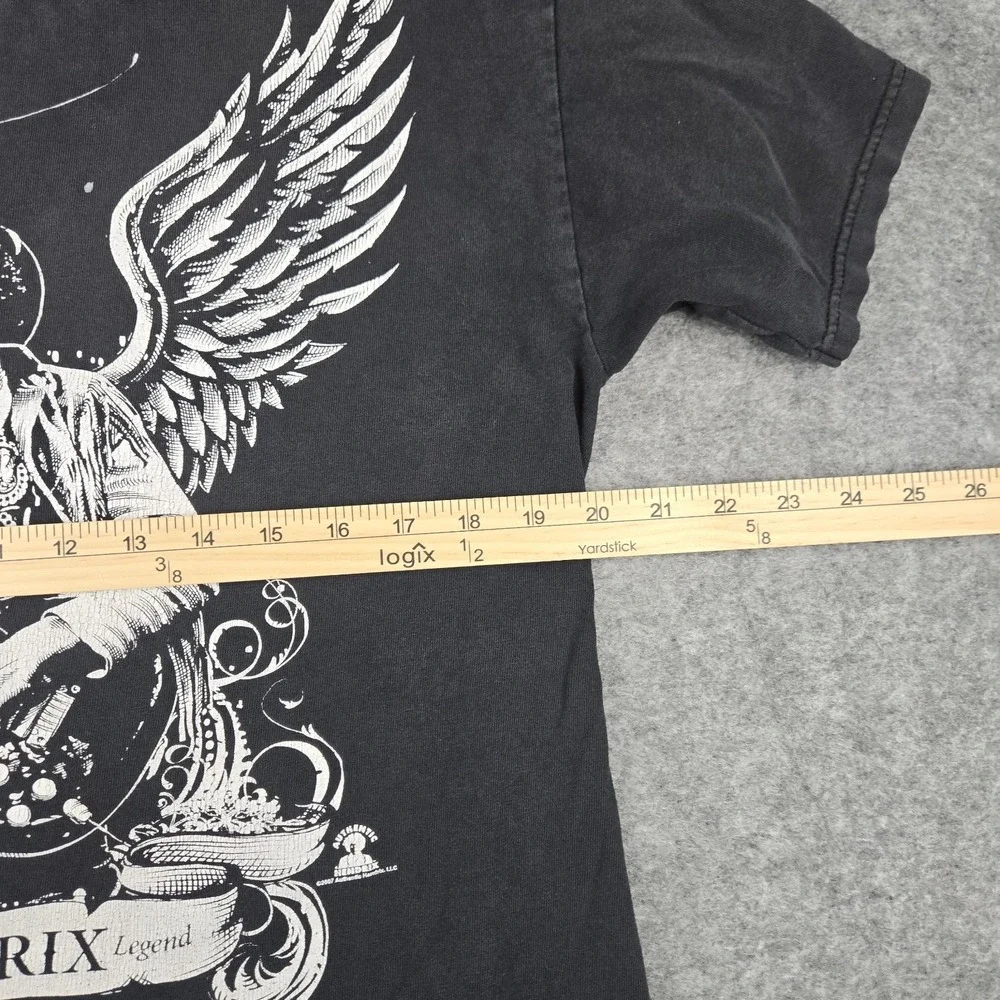 Vintage Jimi Hendrix Black Angel T-Shirt Men's Large No Tag Y2K 2007 Nice Fading